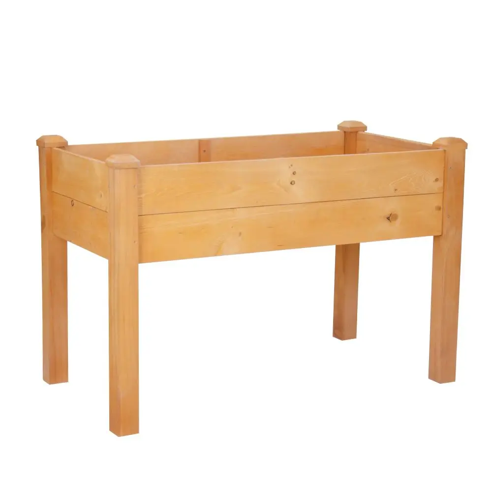 Outdoor Garden Wooden Planting Box Raised Garden Bed With Inner Lining