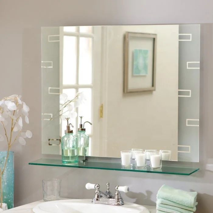 bath room vanity glass floating shelf