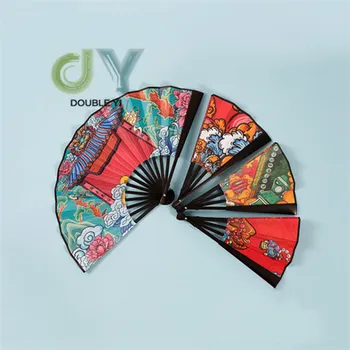 Chinese Fashion Silk Hand Fan 8 Inch Dual Side Folding Hand Fan Chinese Antique Bamboo Hand Fan