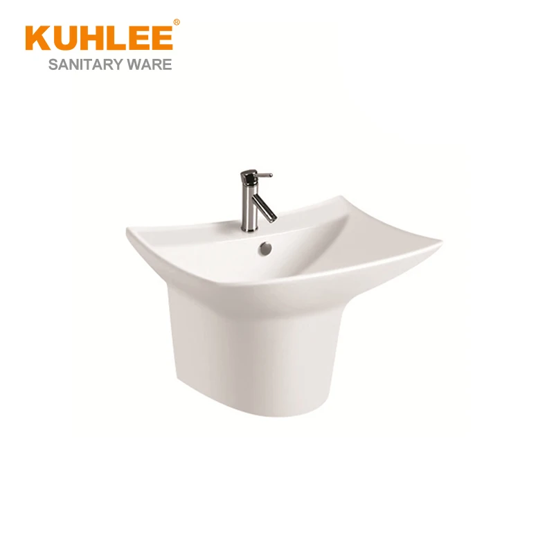 Good Price Public Ceramic Easy Clean Wall Mounted Hand Wash Basin Bathroom Sink Wall Hung For Office Building
