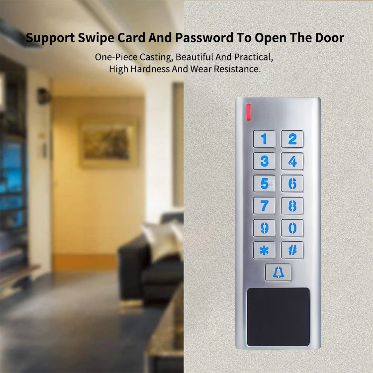 Ip67 Waterproof Metal Rfid EM Keypad Standalone Access Control Flap Access Control Gate Access Control System Rfid Keyfob