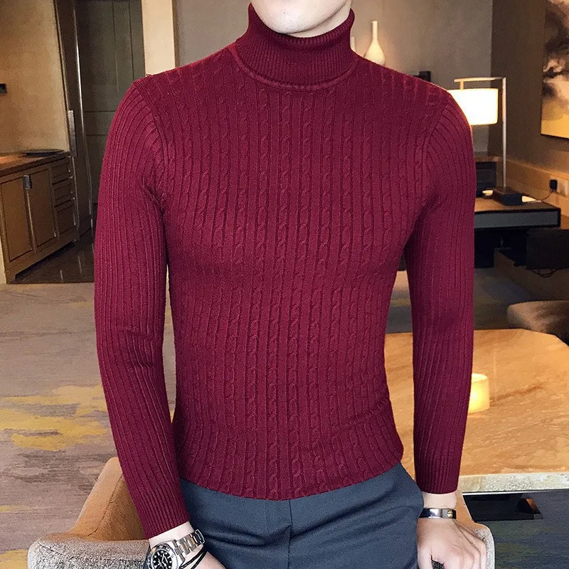 2022 Letter Jacquard Half Turtleneck Sweater Men Fashion Slim Long Sleeve  Knitted Pullovers Casual Business Social Knitwear Tops - Pullovers -  AliExpress
