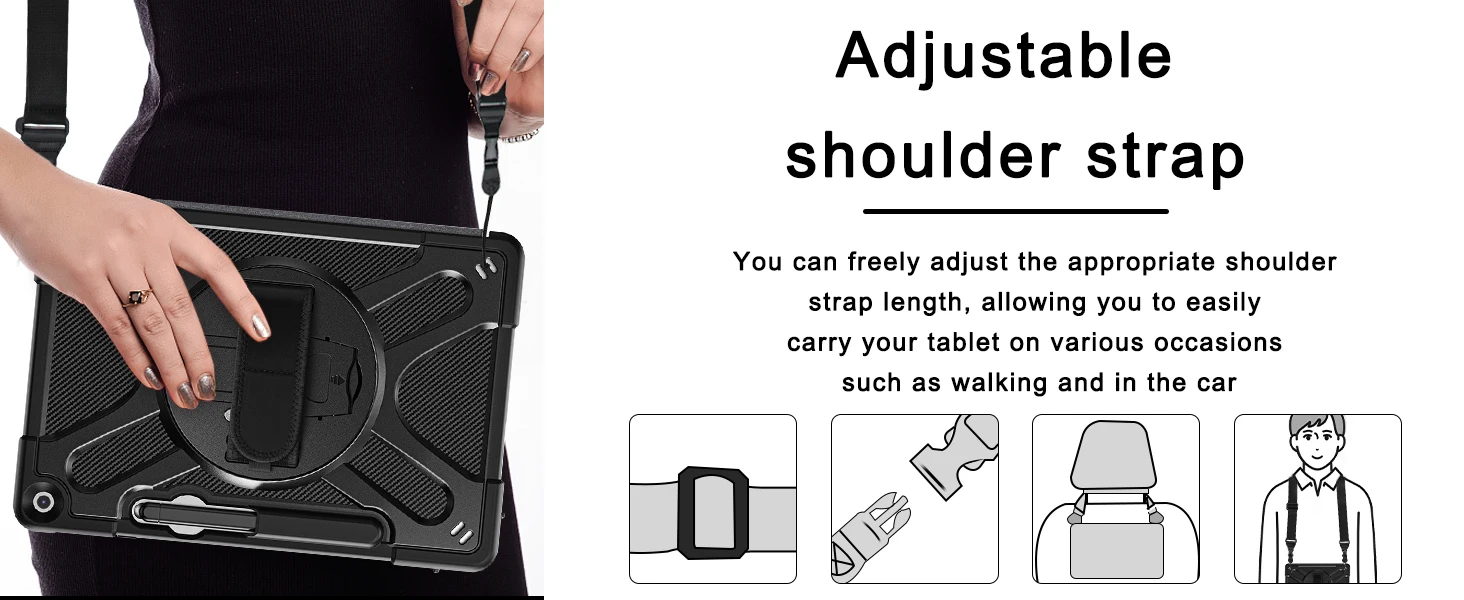 product case for microsoft surface pro 12 inch 2025 heavy rugged shockproof drop protection case with type cover keyboard black-7