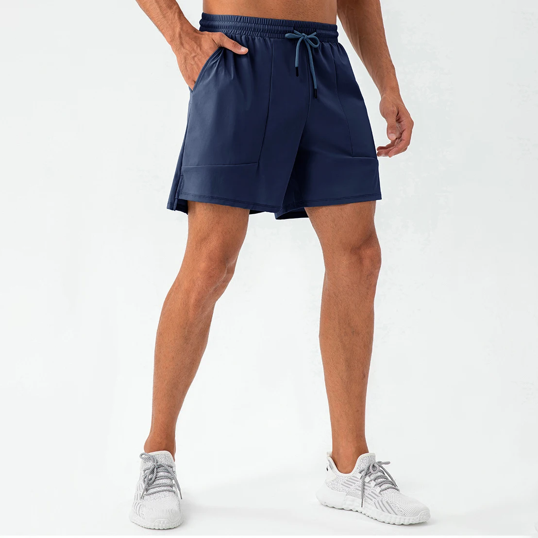 Pantaloncini sportivi da palestra per uomo, personalizzati, ad asciugatura rapida, in nylon, spandex, allenamento per corsa, atletico, tasche ad anello per asciugamano Fiess424_voghion.com