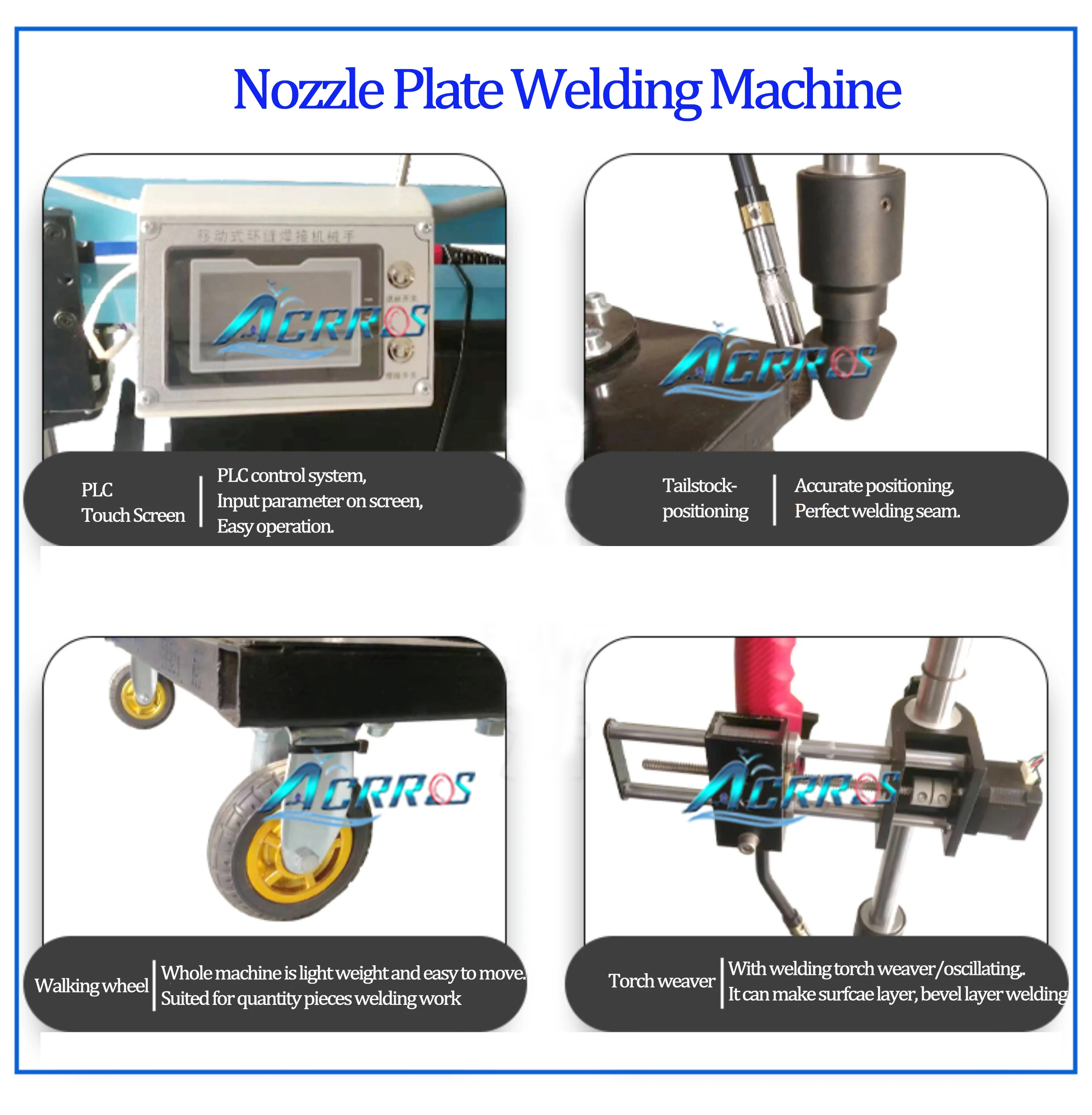 PLC Control Welding Torch Automatic Rotating Seam Welding Cylinder Inlet Nozzles Machine
