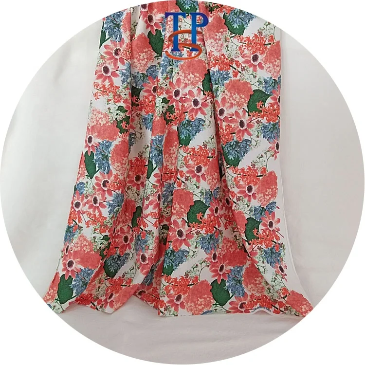 
 Настраиваемая шелковая хлопковая ткань с красной маргариткой 16 мм  