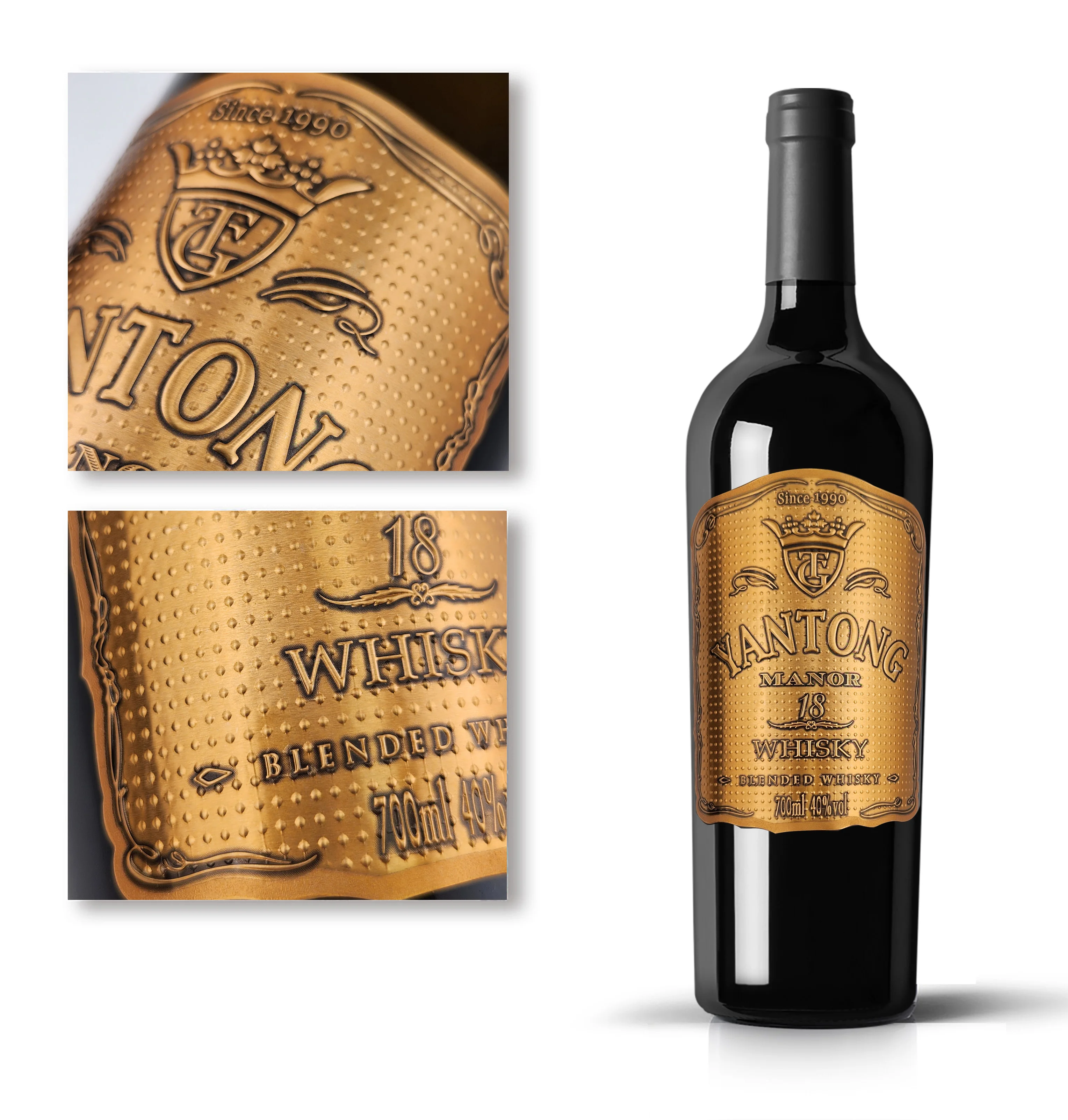 Cheap Price Custom Metal Wine Labels Adhesive Liquor Bottle Label 3d ...