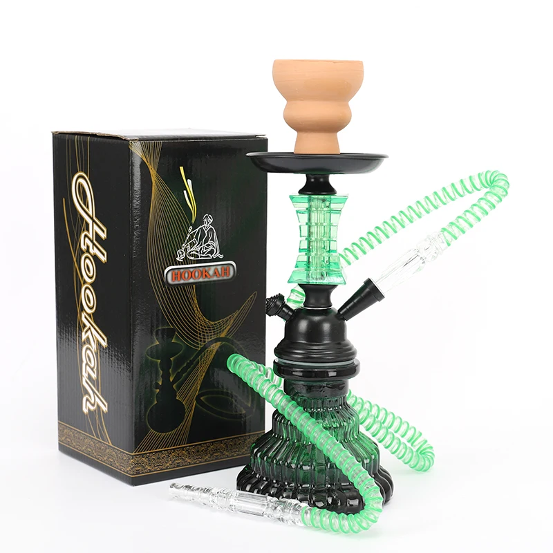 Color Double Tube Cheap Mini Hookah Small Shisha Box Hookah Set Glass Disposable Pumpkin Hookah