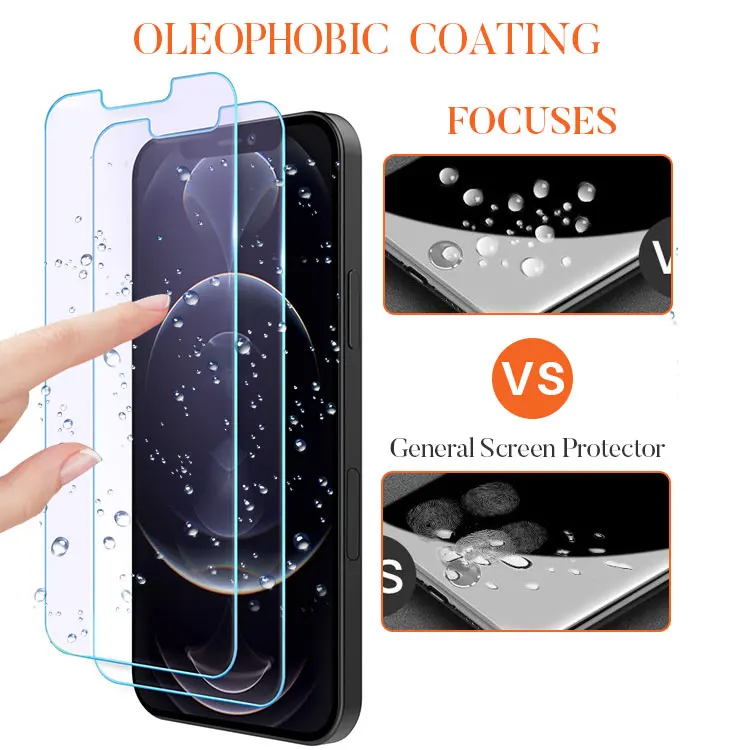 2.5D No Bubble Anti Blue Light UV Protection China Factory Manufacturer 9H 0.3mm Tempered Glass Screen Protector for iPhone 12