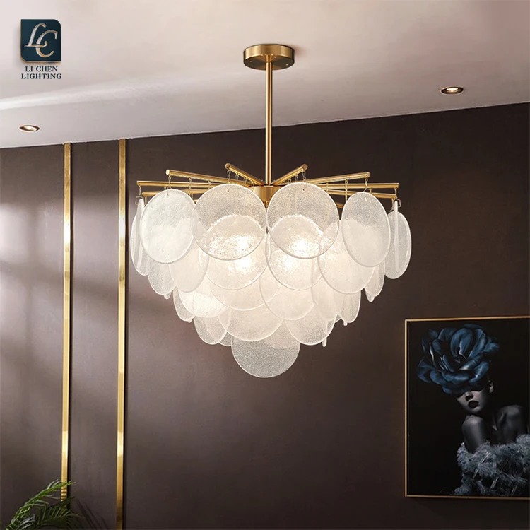 P0022 Modern Style Indoor Decoration Living Room Dining Metal LED Glass Pendant Light