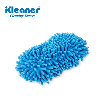 Kleaner manufacturers high quality waterproof blue microfiber car chenille sponge