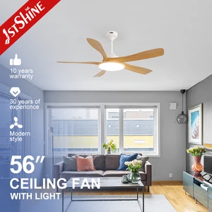 1stshine LED Ceiling Fan Remote Control 56 Inches High Airflow Dimmable Light 5 Blades Ceiling Fan with Lamp