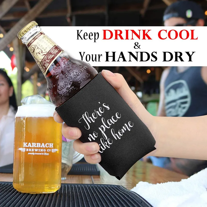 Wholesale Beer Can Sleeve Blank in Bulk Black Silk Screen Printing Neoprene  Coozies Blank Sublimation Koozies