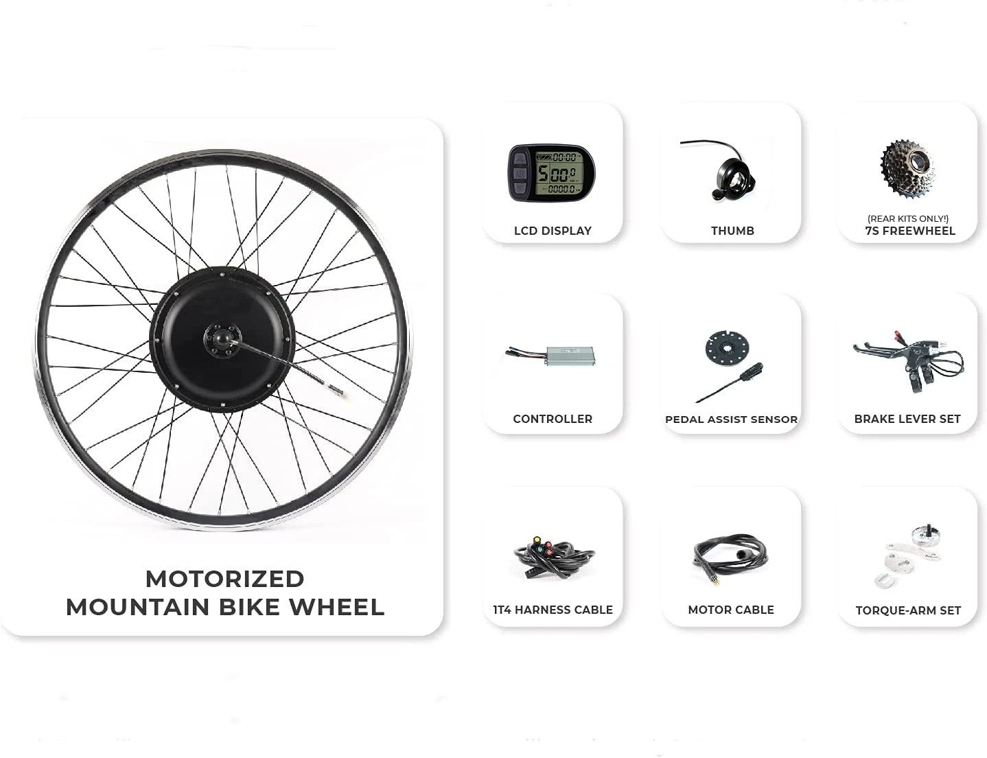 Kit Conversion électrique Vélo 1000W Moteur Brushless (sans Charbon) - Neuf
