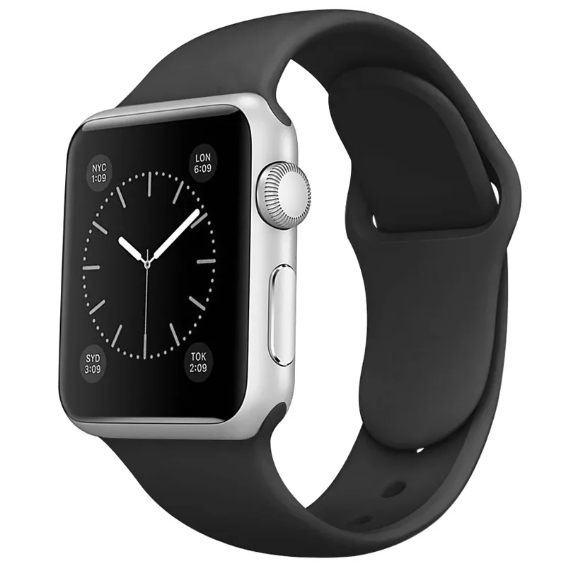 Ремешок силиконовый для часов Apple Watch, спортивный браслет, резиновый регулируемый 20 мм/44 мм/40 мм для Iwatch 3/4/5/6