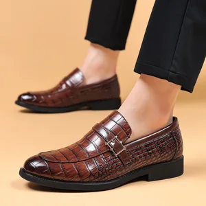 Fashion Men's Dress Shoes Large Size Business Formal Casual Styles Wedding Lace-up With New Leather Leather Dress Shoes