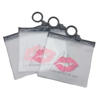 Custom small recyclable plastic clear pvc zipper bag for cosmetic jewelry ring packaging ziplock pouch