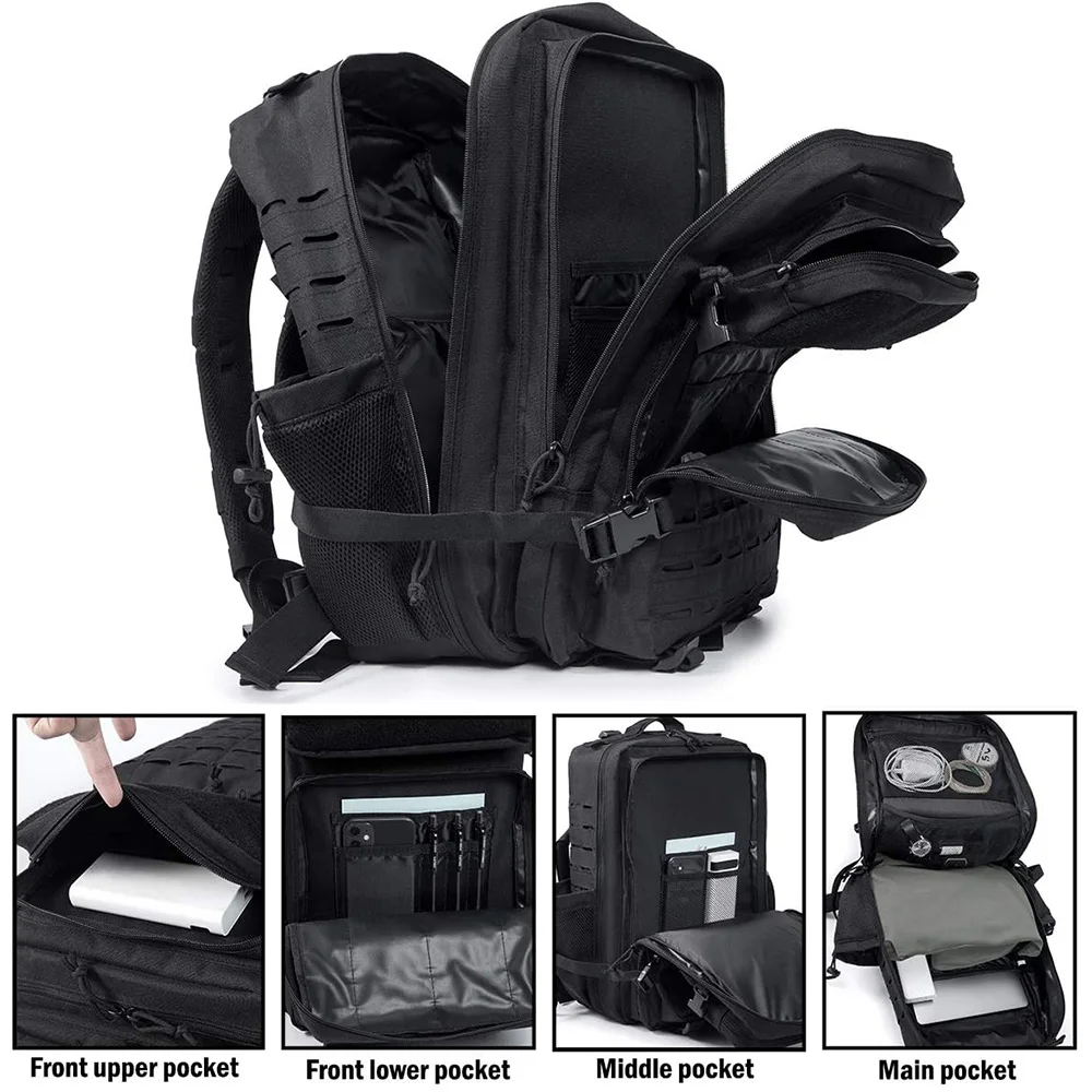 Oleaderbag Practical Assault Backpack Men's 45L 3 Day Shelling Bag Hiking Backpack