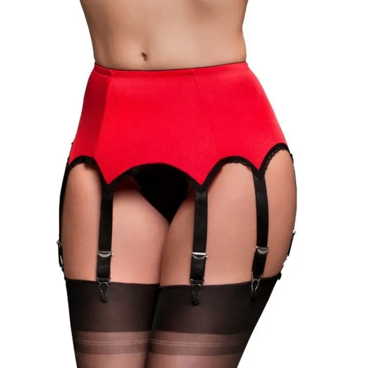 Reggicalze all'ingrosso signora nera sexy donna lingerie sexy reggicalze in rete con sei fermagli in metallo set di reggicalze_voghion.com