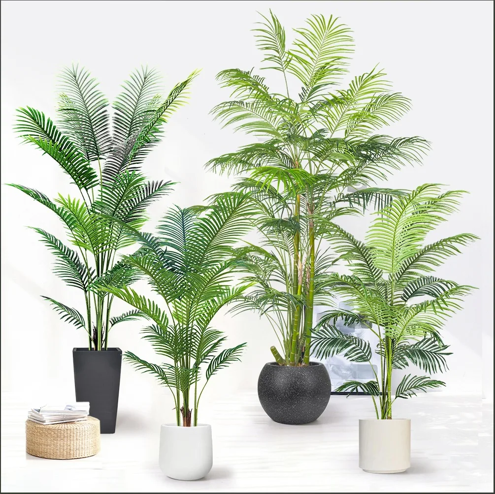 Artificial Areca Palm Tree Curved Artificial Palm Tree Artifical Fan Palm Tree for Dubai High Quality Artificial Plant