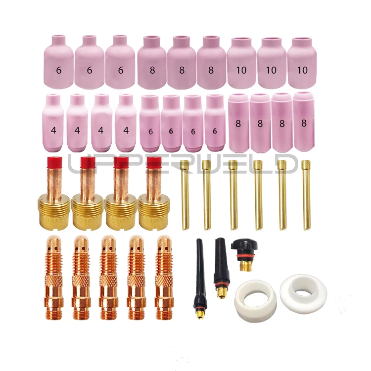 31PCS TIG Welding Torch Stubby Gas Lens Ceramic Cup Kit for WP-17/18/26