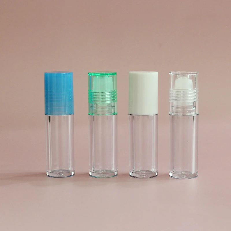 Lipgloss Containers And Packaging Low Moq High Quality Round Clear Pink Top Thick Wall Lip Oil Tube Container Cosmetic Lip Gloss Packaging Roll On Lip Gloss