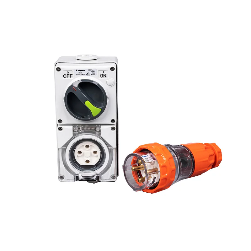 SAA Multi Switch Socket 500V 4pin 20 Amp IP66 Industrial Electrical Socket and Switch