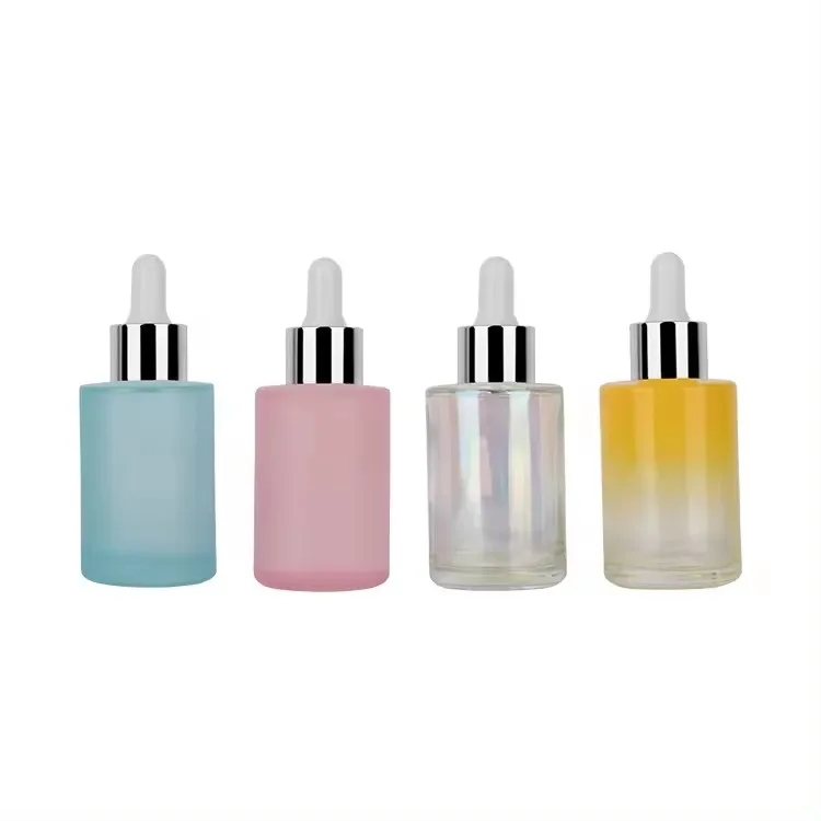 Support custom color 30ml cosmetic glass bottle cosmetic essential oil skincare bottle perfume bottle glass dropper