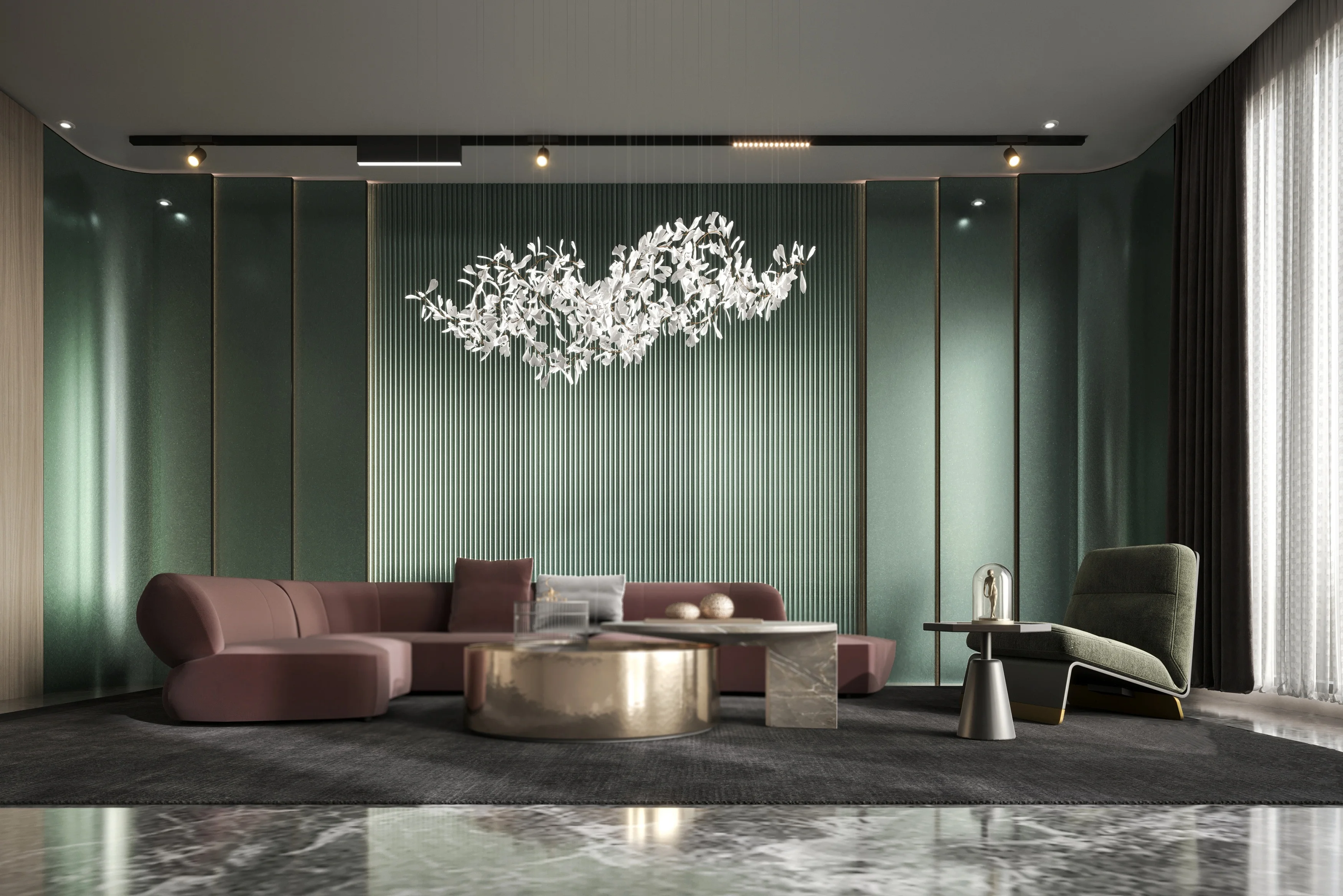 product modern green metal 305m wpc color panel scanalato pvc paneles de decoracion para pared interior wall ceiling for living room-3