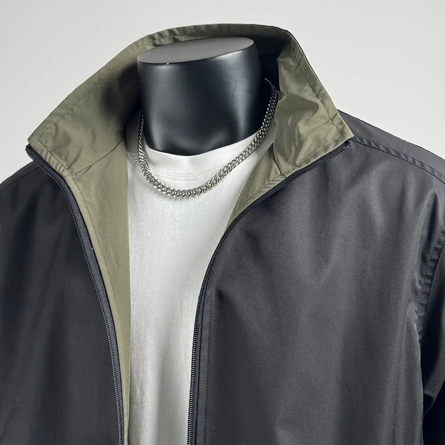 ヤマハ　リバーシブル　キルティング　ジャケットxl メンズリバーシブルコーティング防水キャンバスキルティングジャケット