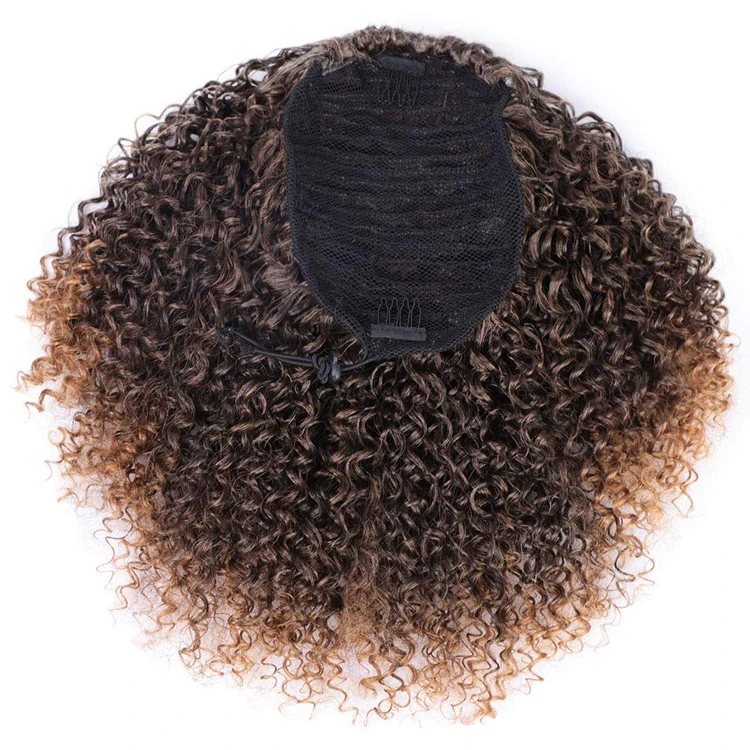 Drawstring Ponytail Afro Kinky Curly Ponytail Extension 8 Inch Synthetic Curly Ponytail Hair Heat Resistant Clip in