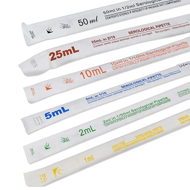 Factory Supply Disposable Sterile Serological Pipette 1ml 2ml 5ml 10ml
