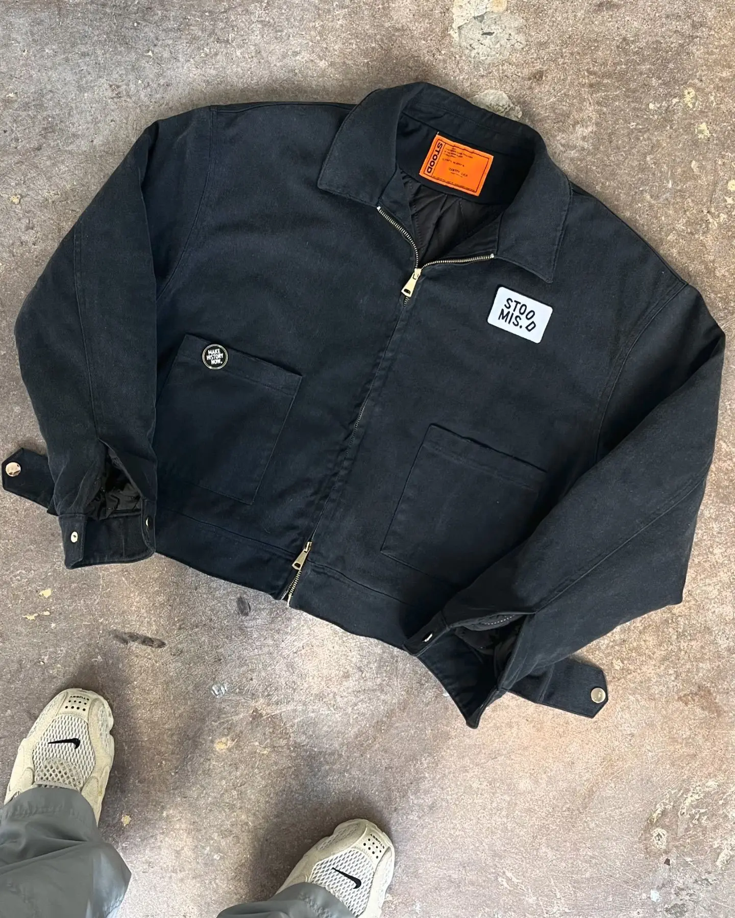 Customized Over Size Patch Logo Winter Jackets Blank Vintage Stone Wash Cotton Zip up Carpenter Detroit Work Bomber Jacket Men