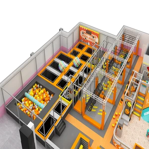 ABAM Amusement Kids Trampoline Theme Ninja Course Indoor Playground Commercial Adventure Trampoline Park