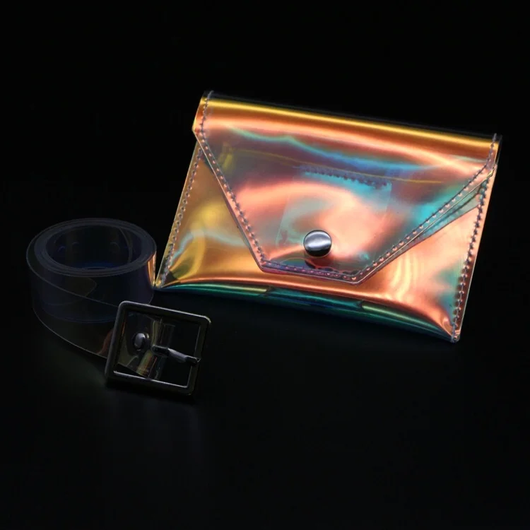 Низкая цена, горячая Распродажа 2019, голографическая прозрачная пляжная сумка из ПВХ для конфет, Пляжная поясная сумка для бега