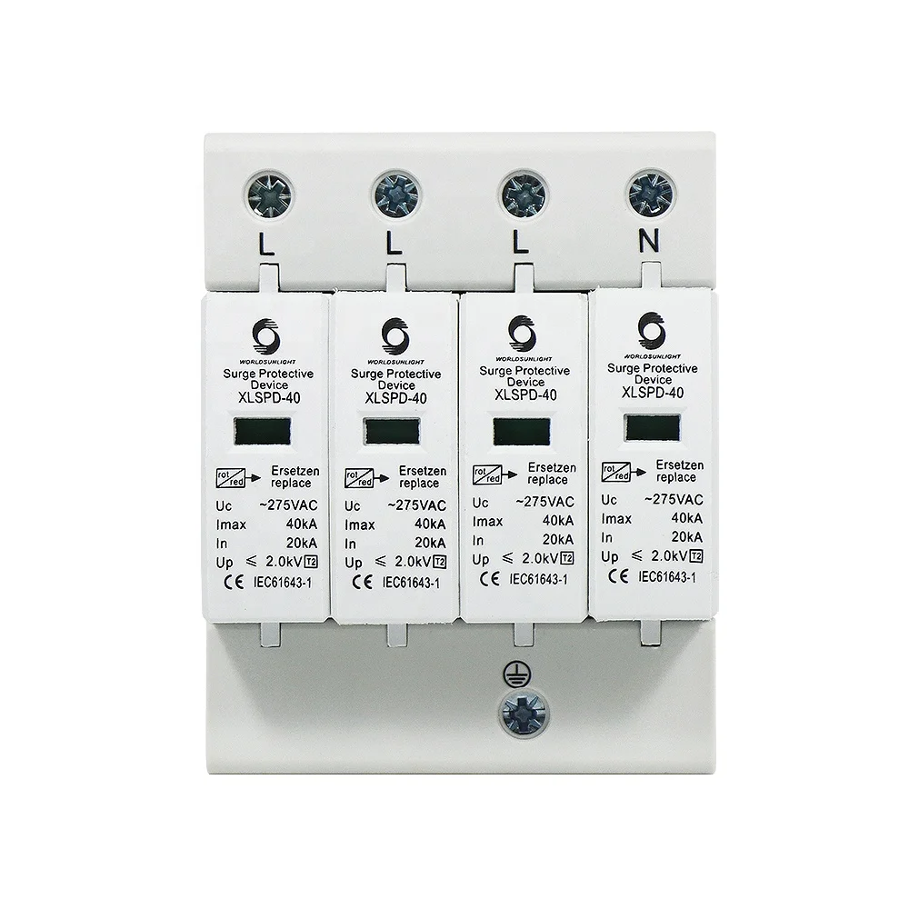Worldsunlight XLSPD-40 T2 AC 385V 20KA-40KA Surge Protector