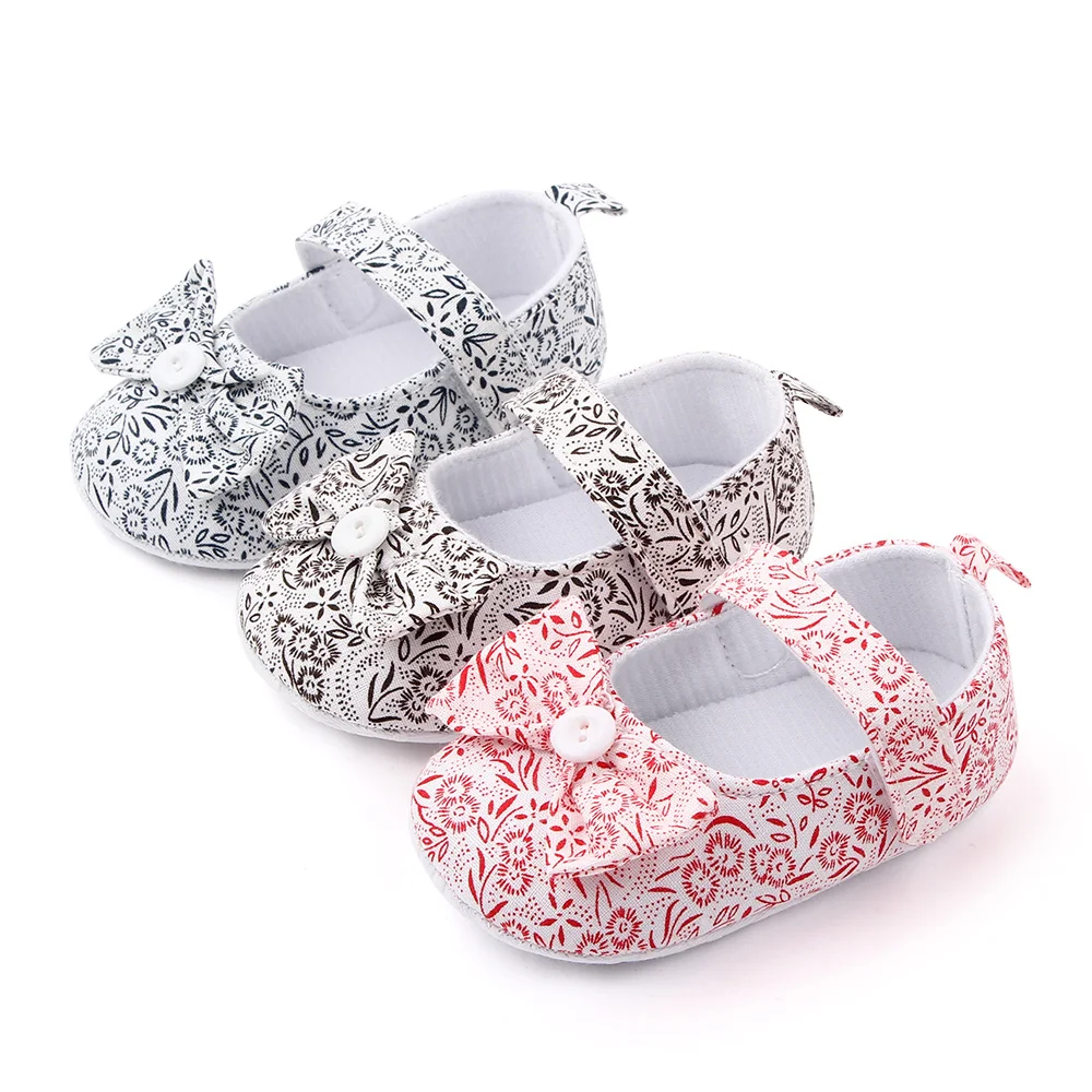 New arrival floral design beautiful baby shoes girl Soft sole first walking shoes