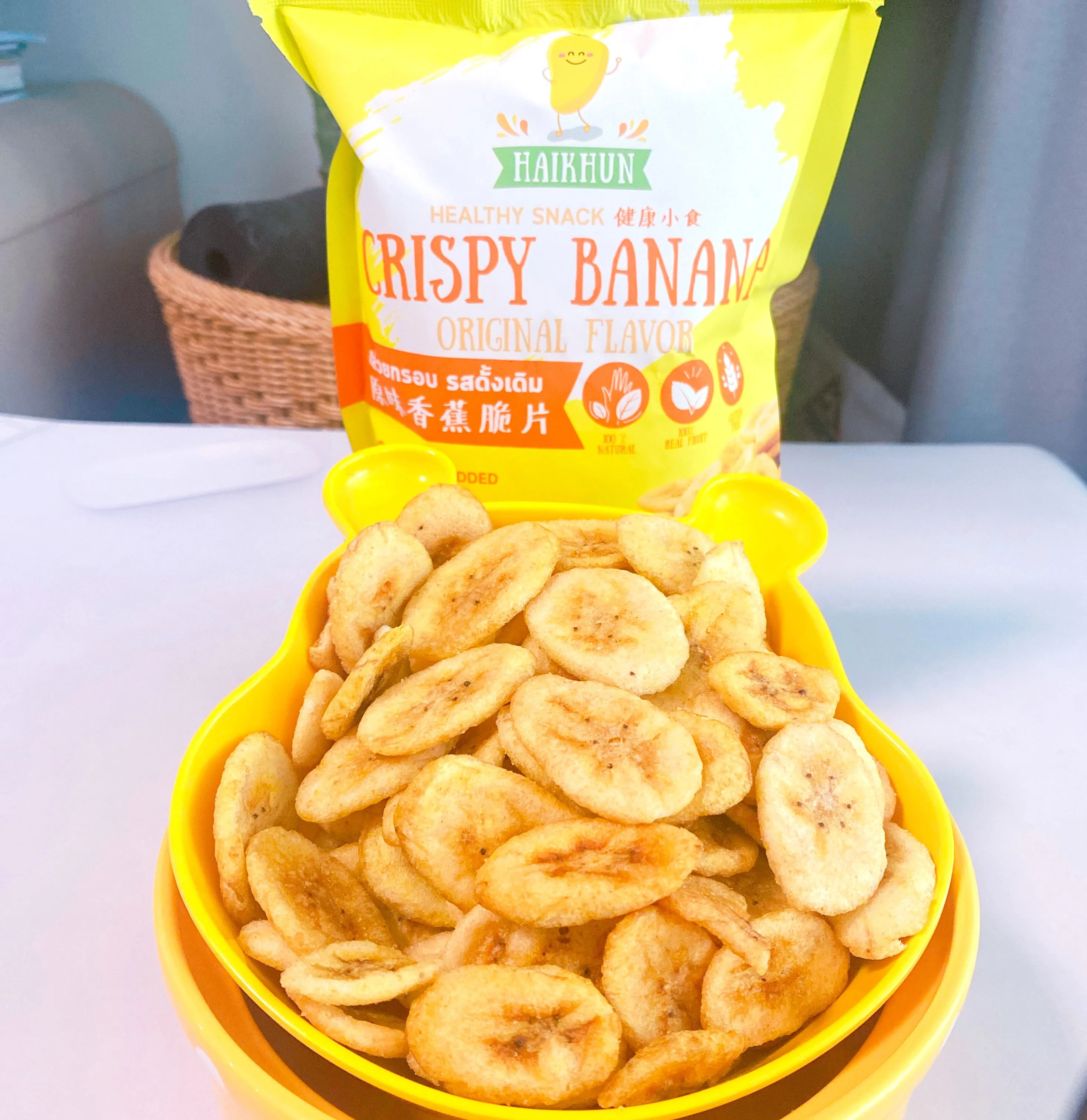 Банановые чипсы Премиум-качества из Таиланда OEM изготовлены 100% натуральных фруктов и не содержат всех