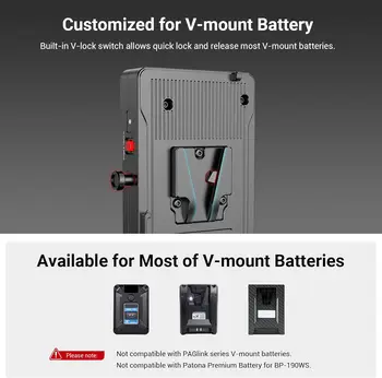 Small Rig V Mount Battery Adapter Plate, Power Supply Splitter With 15 mm Rod Clamp and Adjustable Arm - 3204 detail image