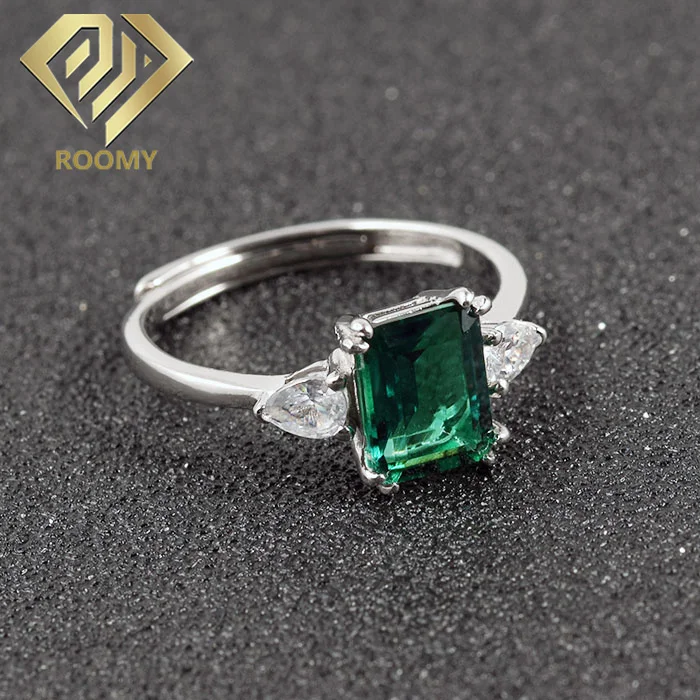 Bague De Fiançailles En Argent Sterling 925 Plaqué Or Avec émeraude Verte Naturelle - Pierre Ovale 9.25 Ct, Taille Ajustable - Fabriqué En Inde