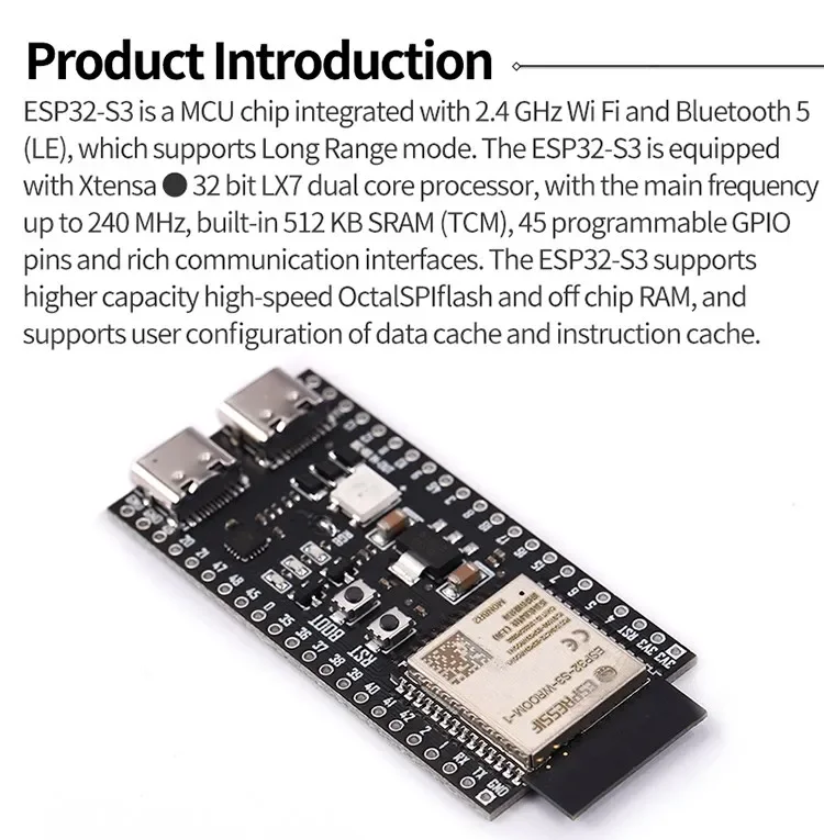 ESP32 / ESP32-C3 / ESP32-S3 듀얼 Type-C 개발 보드 코어 보드 ESP32-C3-DevKitM-1 ...