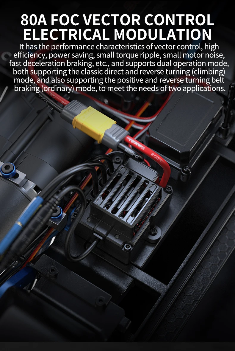 MJX H8H+ RC Car 1/8 4WD 3970 Brushless 8CH Remote Control Toys Climbing Off-Road Truck Aluminum Alloy Parts 80A ESC 35KG Servo