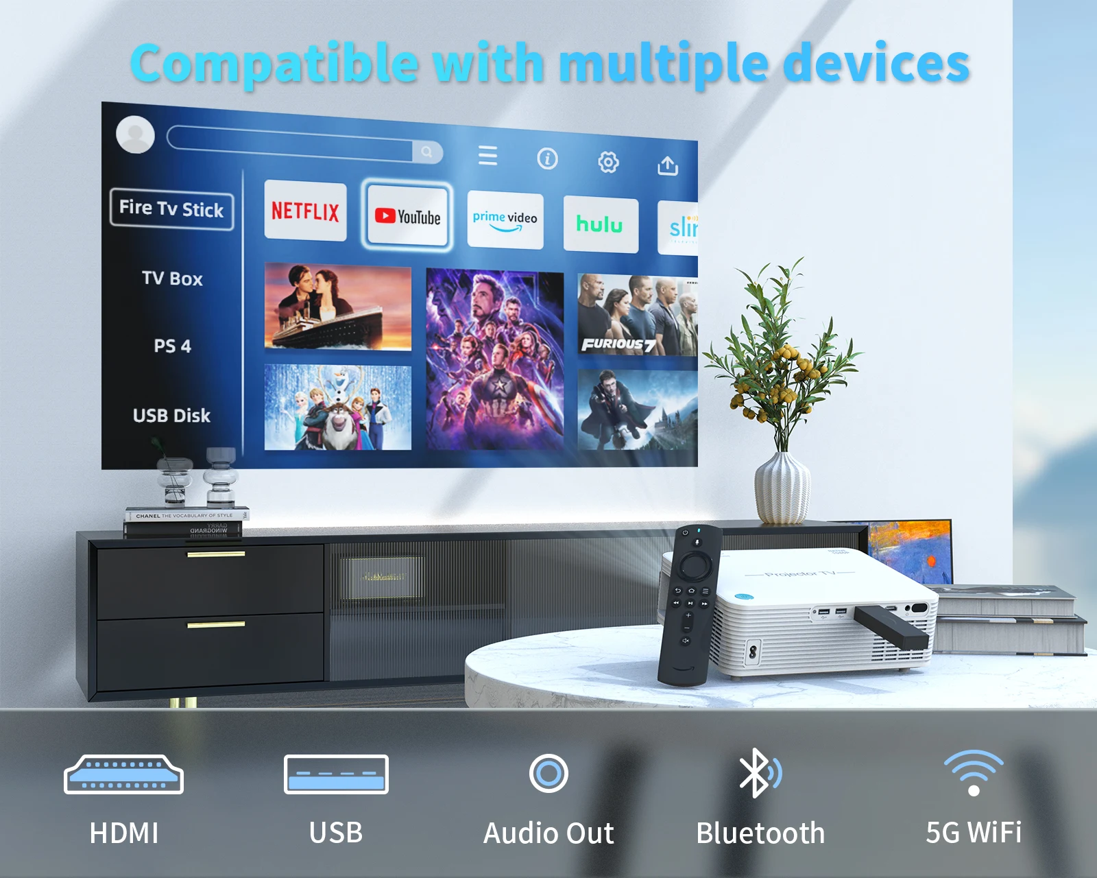 2024 NEW 3d Projector Laser Projector 4k Dlp Proyector Mini Beamer for Home Phone Bluetooth Factory Wholesale