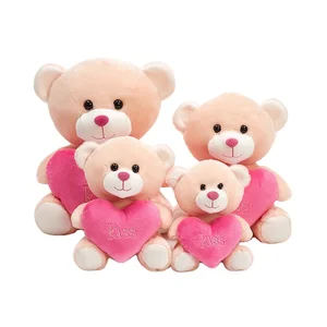 Custom Small Valentine Teddy Bear Soft Plush Toy with Heart Filled with PP Cotton