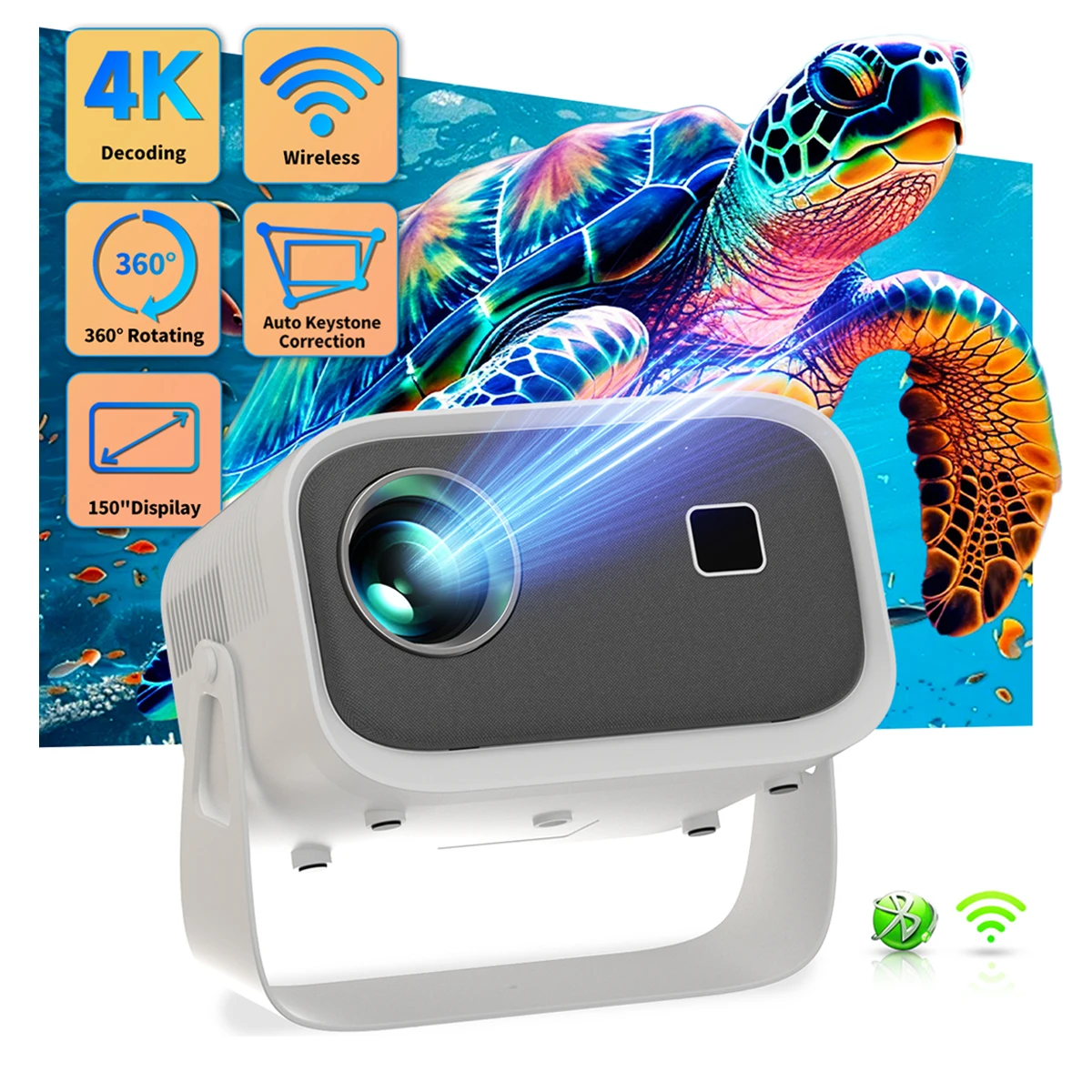 Mini LED Projector 4K Home Theater with Android 11