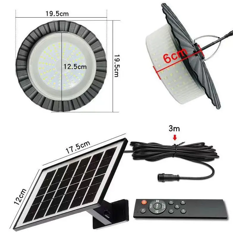 Lampe Solaire Suspendue Avec Télécommande - 3 Couleurs, IP65, Câble 5m, Pour Intérieur/Extérieur