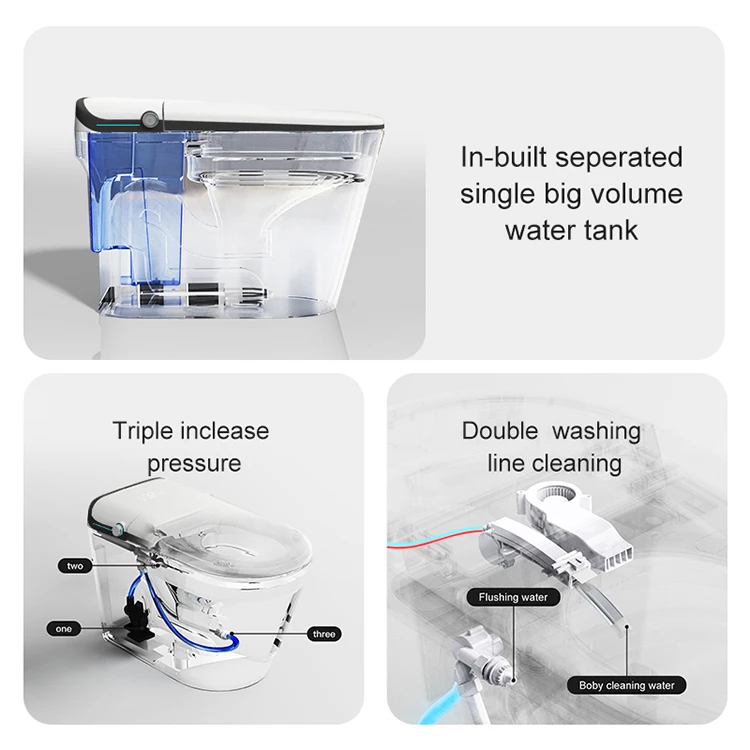 Guangdong Japanese Automatic Smart Black Intelligent Public Toilet for Elderly People With Built in Water tank