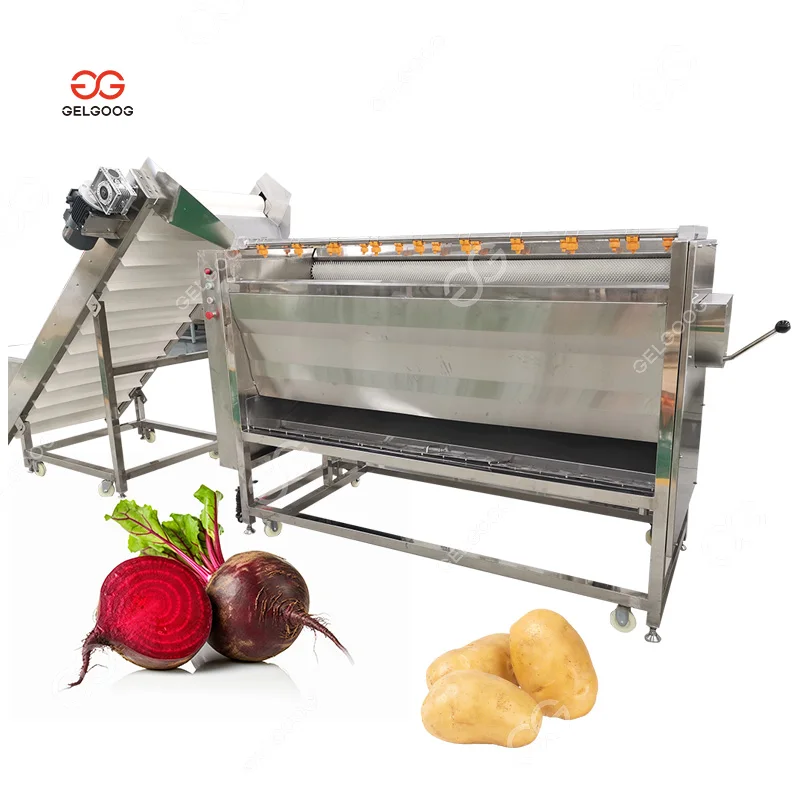 Full Automatic Potato Washing Cleaning Slicing Sugar Beets Peeling Machine for Potato