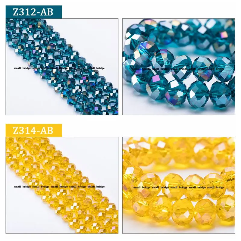 Wholesale Jewelry Making Diy All Colors 4mm 6mm Crystal Glass Beads AB Color Spacer Faceted Glass Beads For Jewelry Making supplier