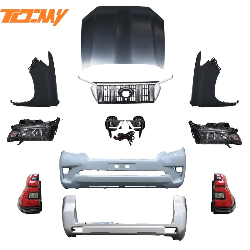 TDCMY 2012 Old to New 2018 Facelift Bodykit Rear Front Bumper Grille Head Light Body Kit for Toyota Prado 150 FJ150